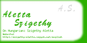 aletta szigethy business card